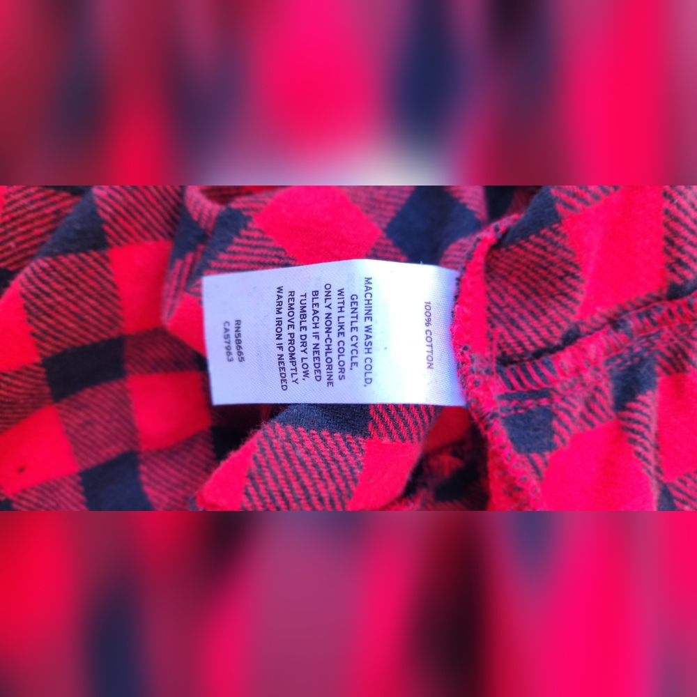 Nordstrom Red and Black Checkered 100% Cotton Flannel Nightgown. NWT - Picture 4 of 4